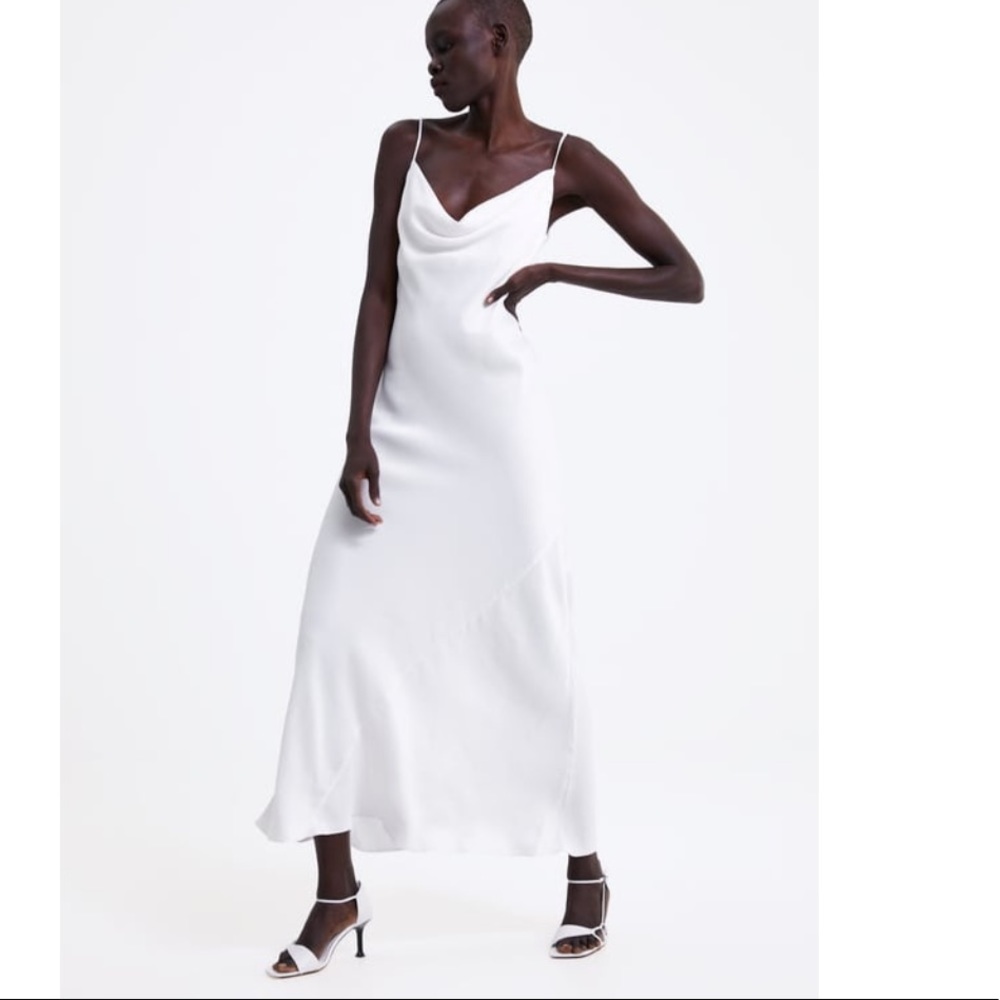 Zara Satin lingerie style dress NWT